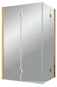 Душевое ограждение  110x100x190 см, левое, угловое прямоугольное, двери распашные, профиль бронза, стекло сатин ZZ Vegas Glass AFA-F AFA-F 110*100 05 10