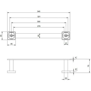 Полотенцедержатель 300мм, (цв.черный матовый),  ZZ Villeroy & Boch Elements – Striking TVA152009000K5