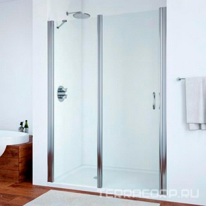 Дверь в нишу , 135*190 см, левая, распашная с неподвижным элементом, профиль глянцевый хром, стекло прозрачное ZZ Vegas Glass EP-F-1 EP-F-1 0135 08 01 лев.