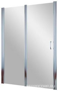 Дверь в нишу , 135*190 см, левая, распашная с неподвижным элементом, профиль глянцевый хром, стекло прозрачное ZZ Vegas Glass EP-F-1 EP-F-1 0135 08 01 лев.
