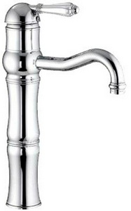 Смеситель для раковины с высоким изливом, БЕЗ д/к, (цв. блестящий никель, ручка Cristallo),  ZZ Nicolazzi Classico 3472 NL 33