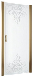 Дверь в нишу EP, 90*190 см, профиль бронза, стекло  стекло узорчатое "ARTDECO01", с покрытием QuickNano ZZ