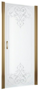 Дверь в нишу , 90*190 см, профиль бронза, стекло  стекло узорчатое "ARTDECO01", с покрытием QuickNano ZZ Vegas Glass EP EP009005R/artdeco1/QuickNano