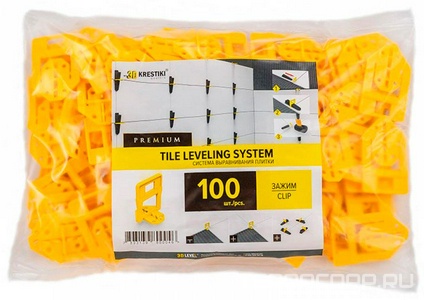 Укладка плитки Зажим  д/крупного формата   1,5мм (100 шт) 3dsvp 3D QUATTRO 