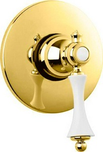 Смеситель для душа, встраиваемый в стену, (цв.золото, ручка цв.белый),  ZZ Cezares Margot MARGOT-DIM-03/24-Bi