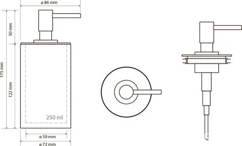 Дозатор для жидкого мыла, настольный, (цв.белый матовый),  ZZ Bemeta Gamma 145709324