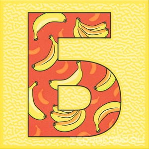 Керамическая плитка Kerama Marazzi Сад-огород Декор  Банан матовый 20x20 Комбинированный 