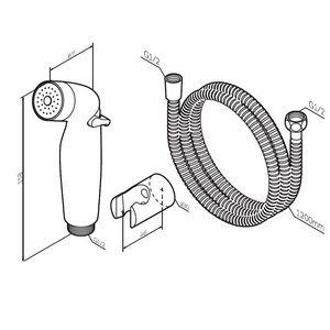 Гигиенический душ, (лейка с кнопкой, держатель, шланг 150см, G1/2), цвет хром AMPM Универсал F0202032