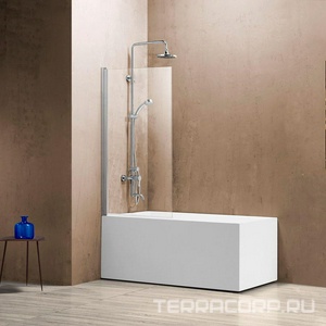 Душевая шторка на ванну, распашная, правая/левая, 800хh1400мм, (профиль цв.хром, стекло прозрачное 5мм), Vincea ZZ Vincea Универсал VSB-11800CL