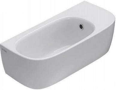 Рукомойник 500х220мм, 1 отв. д/смес. справа, ОТВЕРСТИЕ ВЫБИТО ВРУЧНУЮ, с переливом, установка на стену,  ZZ Globo Genesis GE046.BI с отв.д/смесит.