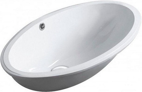 Раковина 66х39cм, без отверстия для смесителя, устанавливаемая под столешницу снизу, с переливом, крепёж в компл., (цв. белый),  ZZ Simas Spazio LFT74