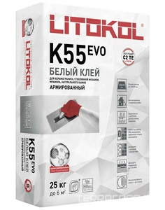 Клеевая смесь  K55 25 кг. белый Litokol LitoPlus LK55