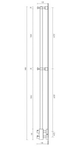 Полотенцесушитель вертикальный, h1655х145мм, (ГВС, 6 bar) подключение int.70мм, (цв. хром), краны, крепёж в компл. Margaroli Arcobaleno 416L Margaroli Acrobaleno 416/1650 (L) CR