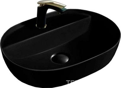 Раковина накладная 500х380х135 мм, с отверстием для смесителя, без перелива, (цв.черный матовый), Vincea ZZ Vincea Раковины VBS-121MB