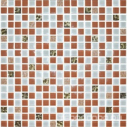 Мозаика Glass 1026 микс бежевый-золото (чип 15х15мм)ZZ|30x30