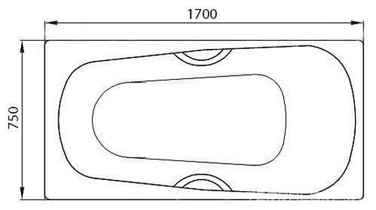 Ванна 170х75хh42(56)см,с шумоиз,(БЕЗ ручек арт.B080-901cr,без ножек арт.B23-1500),(цв.белый с антислип,с Glaze Plus),(д/станд.сл-перел.),Bette Form KL Bette Bette Form Safe 3710-000 2GR,AD, PLUS, AR