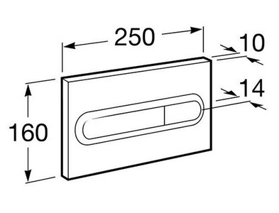Клавиша PRO двойного смыва PL1, хром ZZ Roca Pro 890095001
