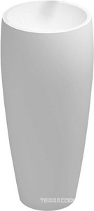 Раковина 470х470хh900мм,напольн,кругл,без отв.д/смес.и перелива,литой каменьS-Ston, матов.цв.белый, клапан Up&Down в цв.раковины в компл.,  03 Salini Armonia 130113SM