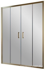 Дверь в нишу , 220x190 см, двухстворчатая раздвижная, профиль бронза, стекло прозрачное ZZ Vegas Glass Z2P Z2P  220 05 01