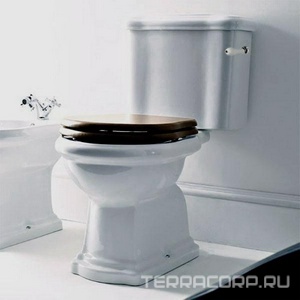 Бачок унитаза "Моноблок", для управл. боковой ручкой смыва, (РУЧКА УСТАНАВЛ.ТОЛЬКО СПРАВА), без механ.смыва арт.7569 хх,подвод воды снизу справа, Kerasan Retro 1071 01