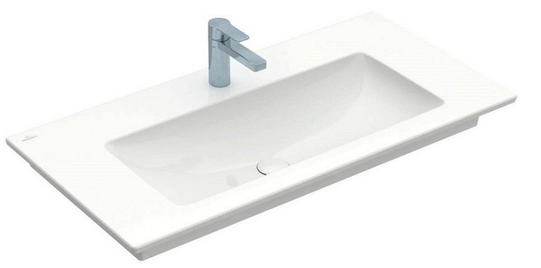 Раковина 800х500мм, 1 отв. д/смес., с переливом, для установки с мебелью (цв. 01 white),  ZZ Villeroy & Boch Venticello 41048L01