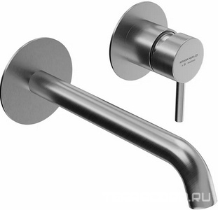 Смеситель для раковины, встраиваемый в стену, внутренняя часть в комплекте, без донного клапана, нержавеющая сталь ZZ Kerama Marazzi Eterna 69628EXKM.50.050