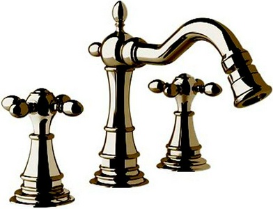 Смеситель для биде на 3 отв., с д/к, (цв. бронза),  ZZ Gaia Chopin RN 625 BR