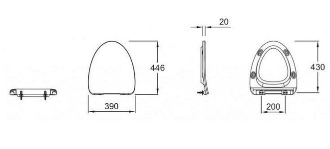 Крышка-сиденье для унитаза  EDJ102-00, с микролифтом, тонкое ZZ Jacob Delafon Nouvelle Vague E20069-00