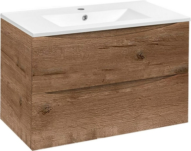 База под раковину подвесная, 2 выкатных ящика, 807x460xh500мм, без раковины, (цв.V.Oak),  ZZ Vincea Mia VMC-2MC800VO