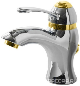 Смеситель для раковины, с д/к (цв.хром/золото)  ZZ 3M Miss 1610 CD