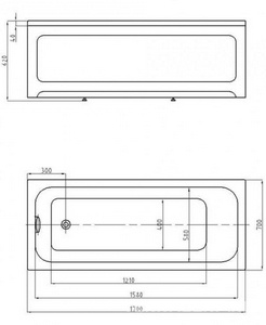 Ванна акриловая AZARIO  170х70 см, БЕЗ каркаса, панелей и слива-перелива, ZZ Azario BELLA AV.0020170