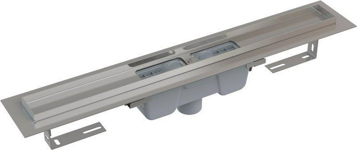 Универсальный водоотводящий желоб 1001, с вертикальным стоком, без решетки Cube ZZ AlcaPlast APZ APZ1001S-750