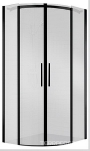 Душевое ограждение 900x900х1950мм, 2 раздвижных двери, 2 неподвижных секции, (стекло прозрачн.8мм, фурн.цв.черный), Acqua ZZ BelBagno ACQUA ACQUA-R-2-90-C-Nero