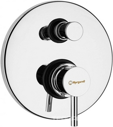 Смеситель Margaroli Moderna RU2008AA01CR для ванны с душем, С ВНУТРЕННЕЙ ЧАСТЬЮ| 14x14x9