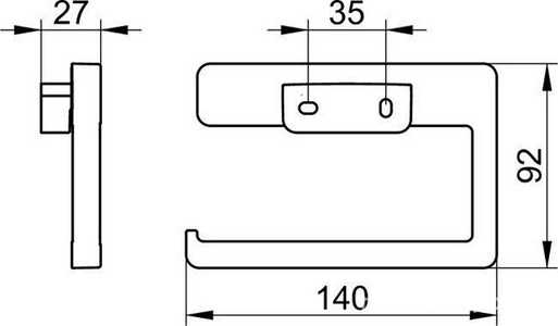 Держатель для туалетной бумаги, открытый, (цв. хром),  Keuco Moll 12762 010000