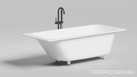 Ванна 1800х800хh600мм, встраив., литой камень S-Sense глянец цв.белый, д/к Up&Down в цвет ванны, интегрир.слив-перелив, ножки в компл,  ZZ Salini Orlanda Kit 102112G