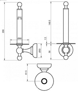 Держатель для запасного рулона т/б, (цв.бронза),  ZZ Cezares Aphrodite APHRODITE-TH042-02-M