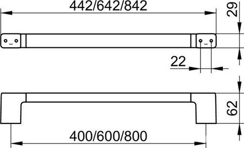 Полотенцедержатель 600мм, (цв. хром),  ZZ Keuco Moll 12701 010600