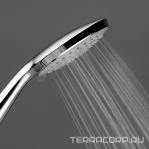 Душевой набор: термостат, верхний душ 30 cм, ручной душ, стойка, шланг, мыльница в компл., (цв.хром),  ZZ Swedbe Harmony 9091