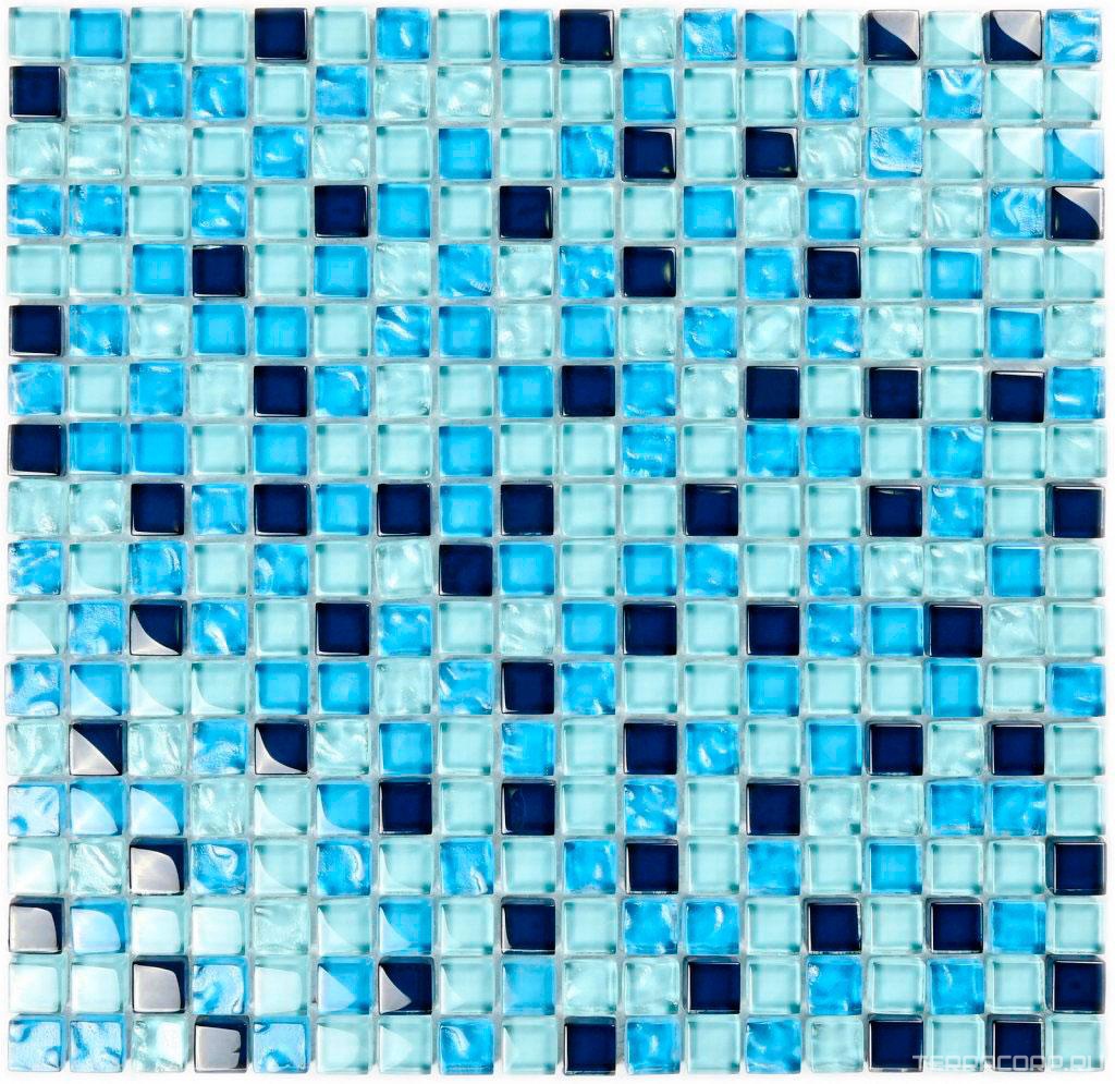 Мозаика Bonaparte Мозаика стеклянная Blue Drops (15x15x8) 30x30 Комбинированный, фото 3