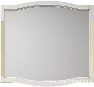 Зеркало  100, 980*900*22 мм, цвет белый матовый с бежевой патиной/swarovski золото, крепеж в комплекте, ZZ Opadiris Лаура Z0000007091