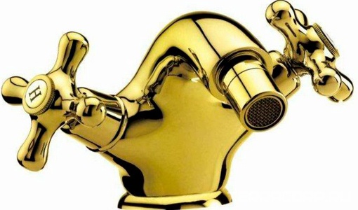 Смеситель для биде, c д/к, (цв.золото),  ZZ Cezares Retro RETRO-C-BS1-03