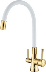 Смеситель для кухни Comfort LM3075G-White , излив белый/золото, ZZ