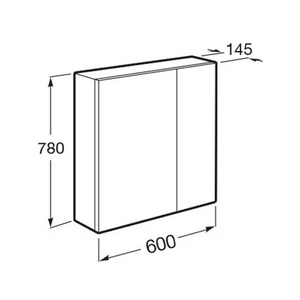 Зеркало-шкаф 60 см  с подсветкой, цвет белый  ZZ Roca Ronda ZRU9303007