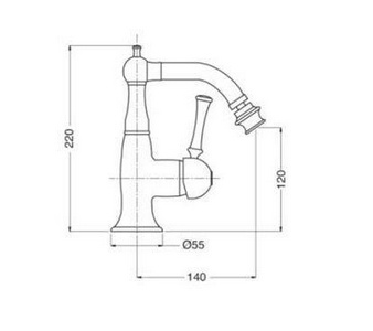 Смеситель для биде, с д/к, (цв. бронза),  ZZ Gaia Aston RB 6423 BR