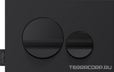 Клавиша двойного смыва для инсталляции, цвет /рамка черный мат, кнопки черный глянец ZZ Jacob Delafon Универсал E20859-7-BMT