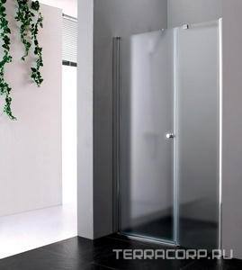 Дверь в нишу 1400(1380-1420)хh1950мм, распашная с неподв.сегментом, Левая, (стекло текстурное Punto 6мм, фурнит. цв.хром),  ZZ Cezares Elena ELENA-W-B-11-60+80-P-Cr-L