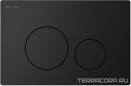 Клавиша для инсталляции PRO, пластик, пневматическая, черный матовый AMPM Универсал I049038