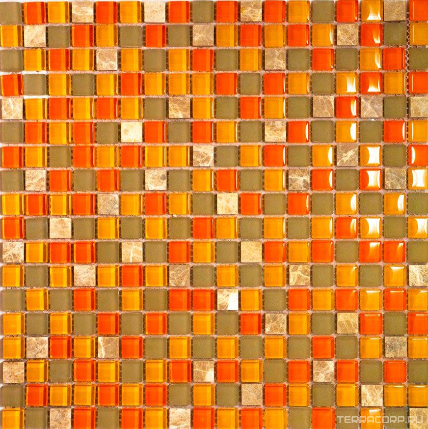 Мозаика Мастера Керамики Glass Мозаика GS076 (чип 15x15) 30х30 Бежевый, фото 3