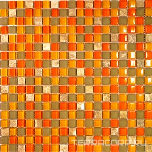 Мозаика Мастера Керамики Glass Мозаика GS076 (чип 15x15) 30х30 Бежевый 